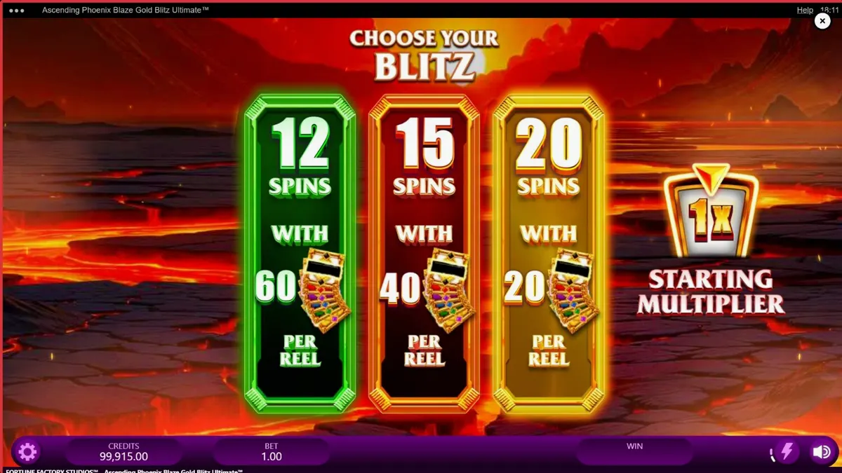 Visual bertema Phoenix dan emas dalam slot Ascending Phoenix Blaze Gold Blitz Ultimate
